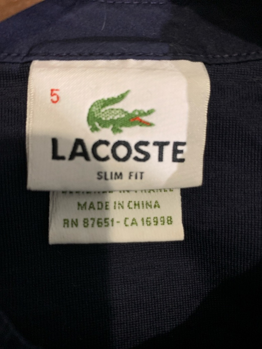Lacoste Men’s Long-Sleeve Henley Shirt - Dark Navy - Picture 3 of 6